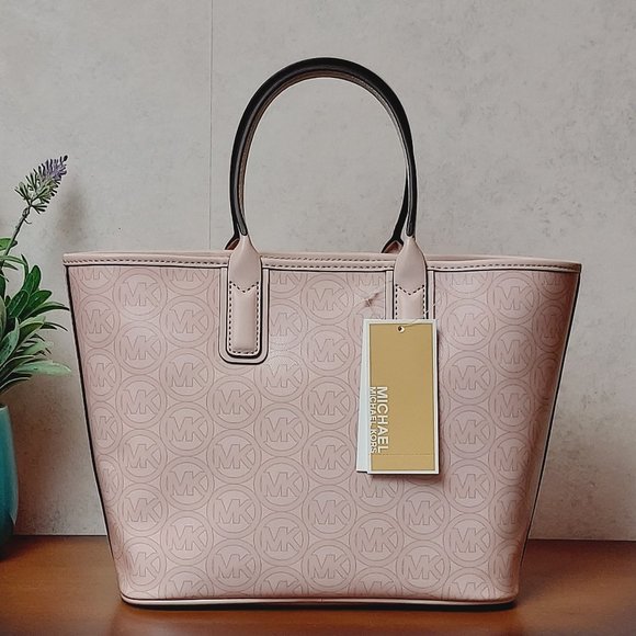 NWT MICHAEL KORS JODIE SMALL LOGO JACQUARD TOTE (POWDER BLUSH) - Picture 6 of 13